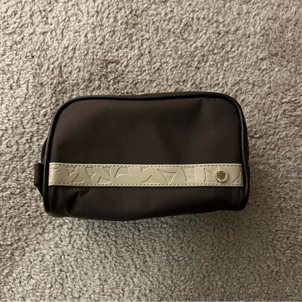 Men's Bvlgari Black Toiletry Bag with Cream Accent